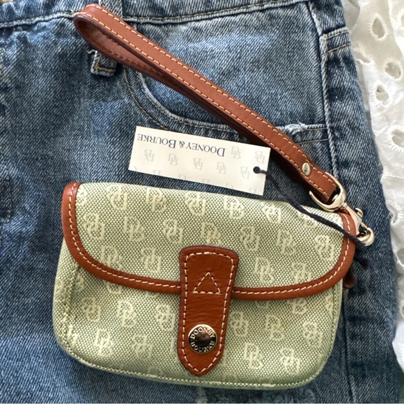 Dooney & Bourke Green and Brown Wristlet